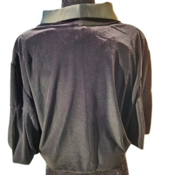 Evening Cocktail Wedding Velvet Crystal Jacket Cardigan Coat Bolero Cover Cape - Picture 16 of 16